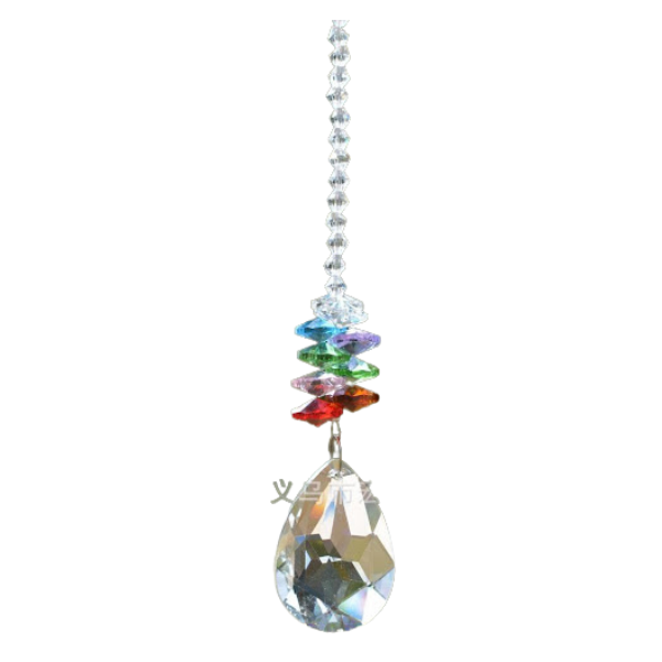 Crystal pendant with flat beads