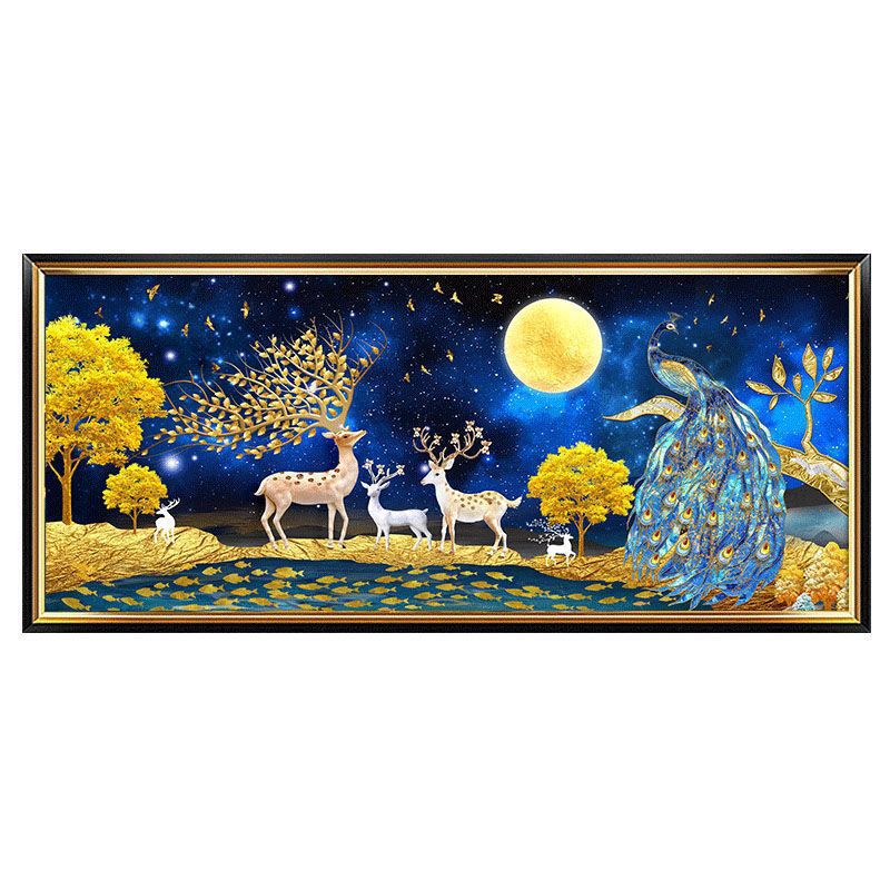 5d Diamond art painting -peacock rich Deer 70 x 180cm
