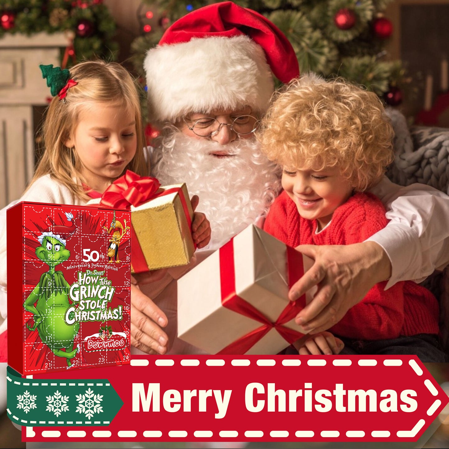 Dowmoo Green Fur Monster Grinch Advent calendar – 24 random pieces