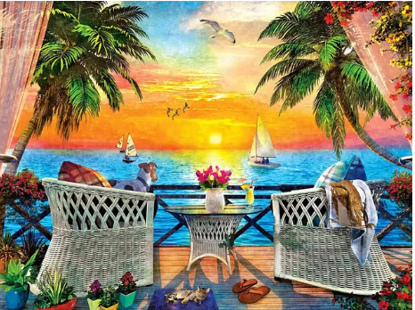 5D Tropical view diamond dot painting art 40 x 50