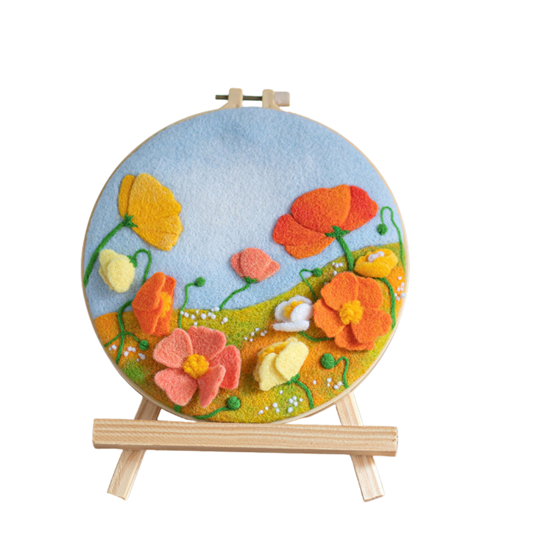 DIY Wool Painting Embroidery Flower Frame