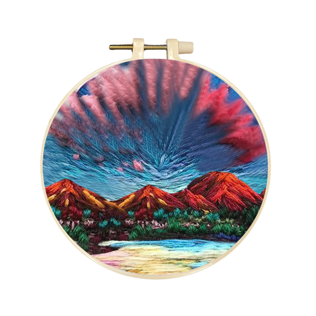 Colourful mount hand made Embroidery