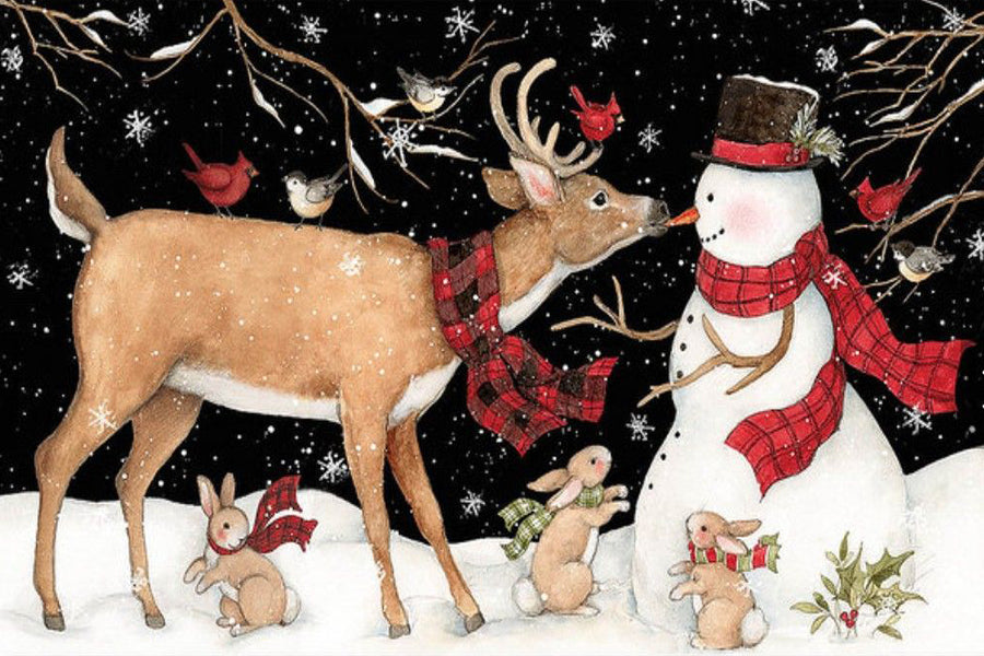 Christimas Deer 40 x 60cm Diamond dot painting round Drill