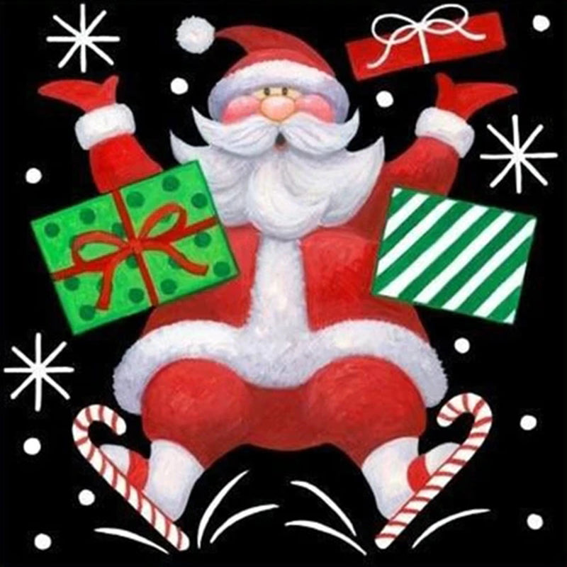 Christimas Santa 40 x 40 cm Diamond dot painting round Drill