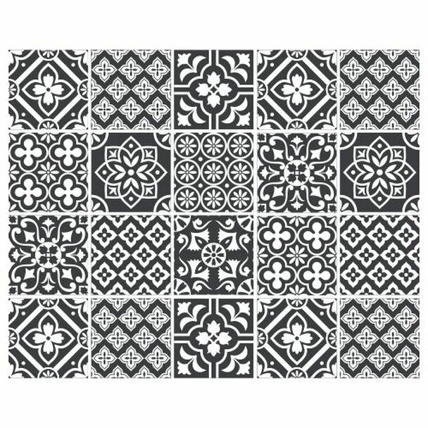 Pack Of 20 Monochrome Vinyl Tiles