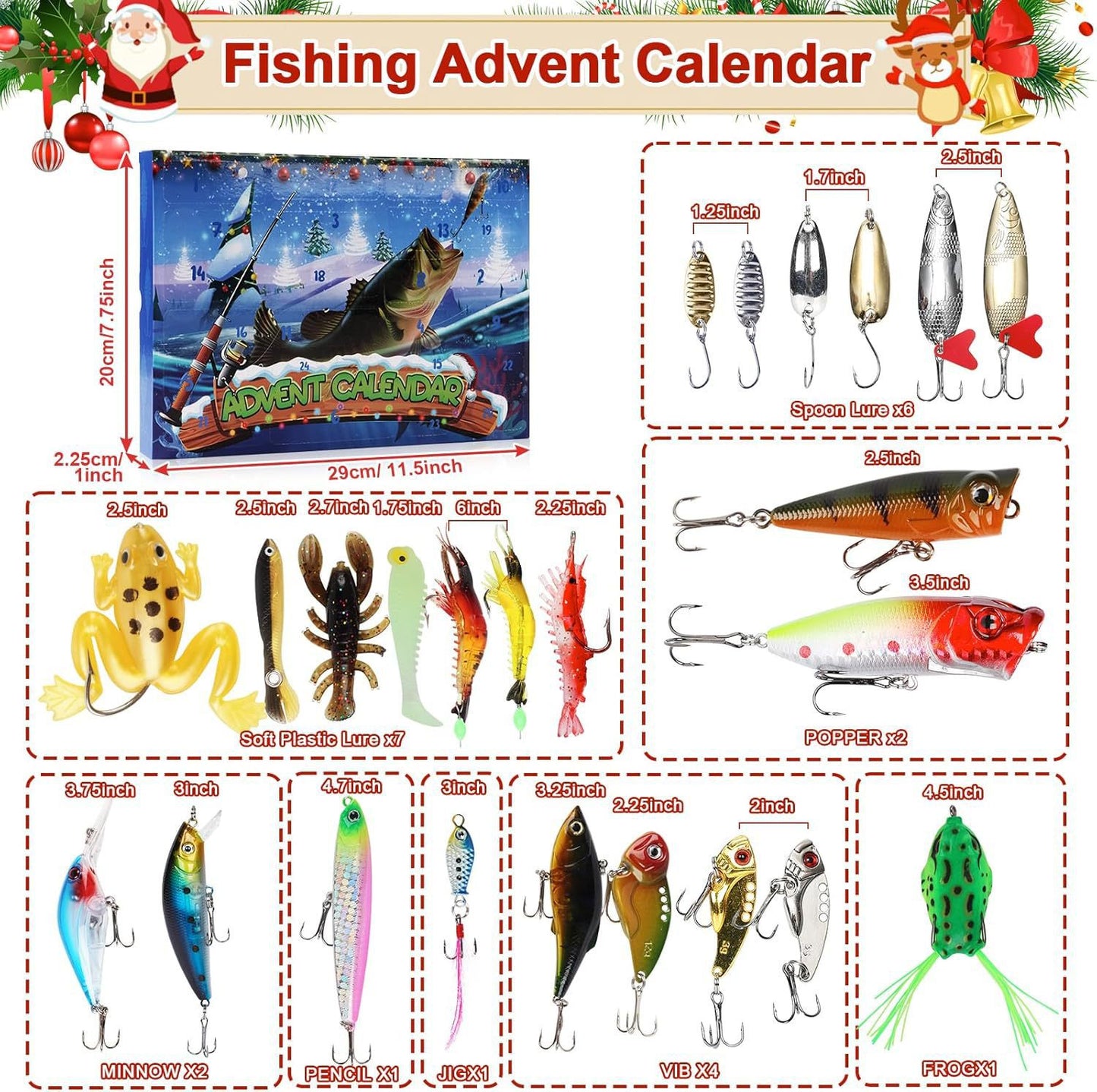 Fishing Advent Calendar – Christmas Fishing Blind Box Bait