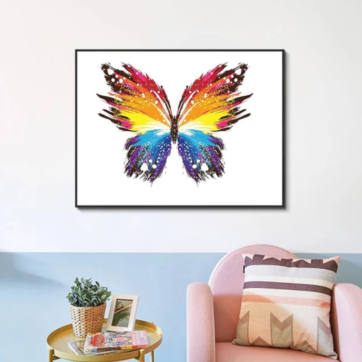 Rainbow Butterfly 40 x 45cm Diamond dot painting