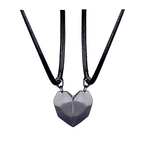 Wishing stone couple necklace-2 black ropes