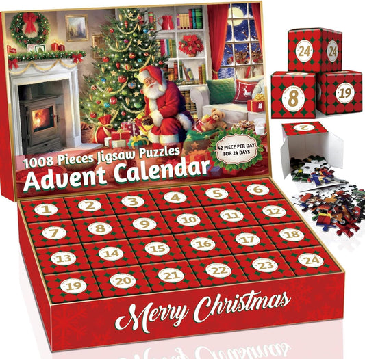 Advent Calendar Puzzle Set-Christmas Fireplace