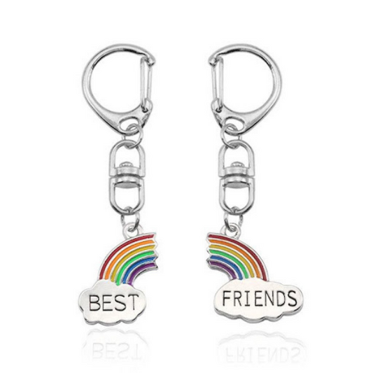 Best friends rainbow keychain set