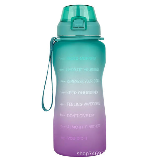 2.2 litre motivational bottle green to purple gradient