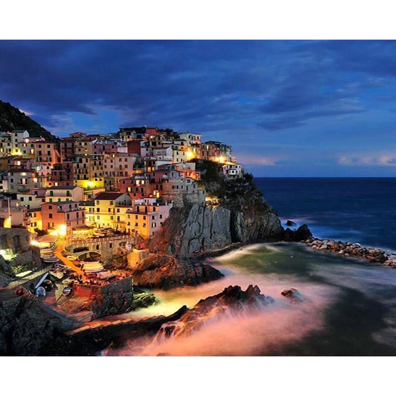 Paint By numbers for Adult - Italy Coast at night