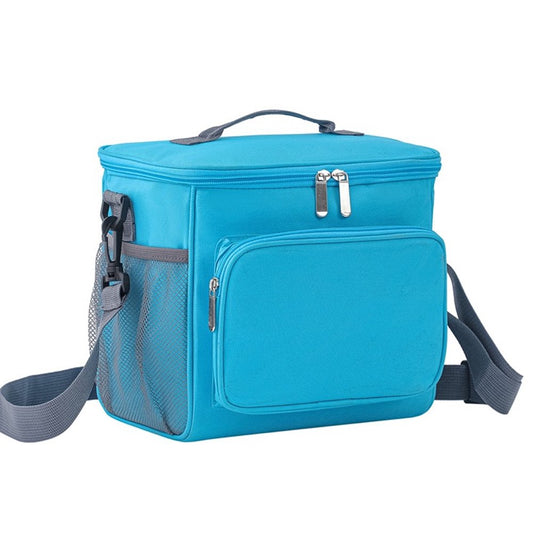 Blue Oxford Shoulder Lunch Bag