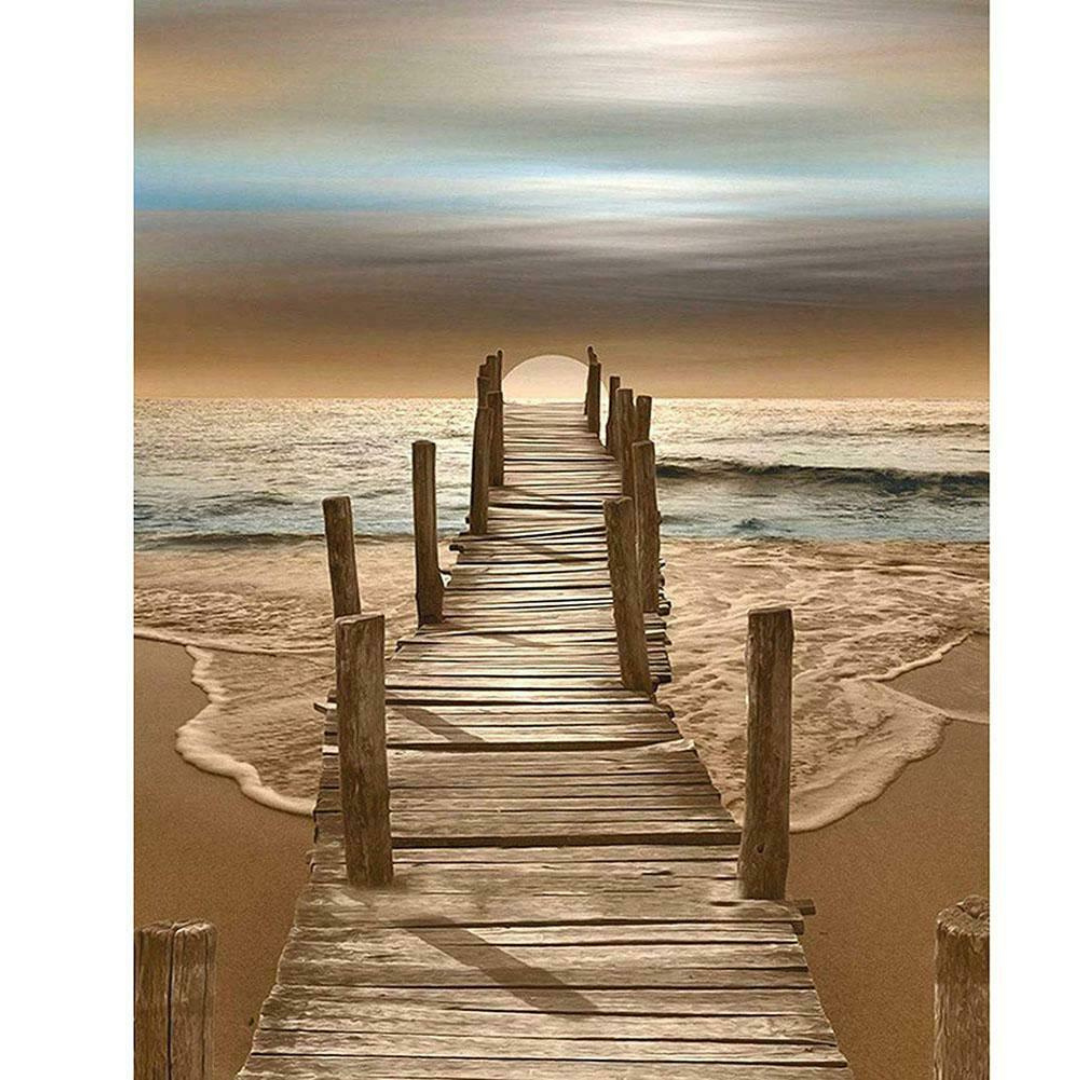 Beach scenery diamond art painting