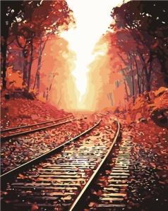 Paint By numbers for Adult -  Autumn Rail Road