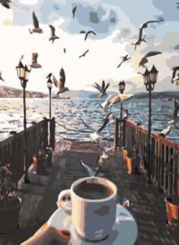 Paint By numbers for Adult - Coffee by the Lake