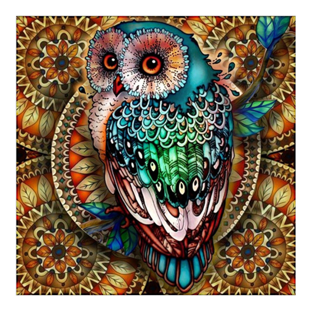 Abstract owl DIY diamond painting 5D round diamond dot full drill