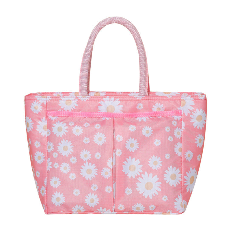 Oxford Lunch Bag - Daisies Medium Pink