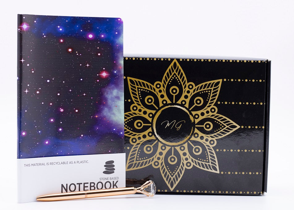 Midnight sparkle journal and pen giftset