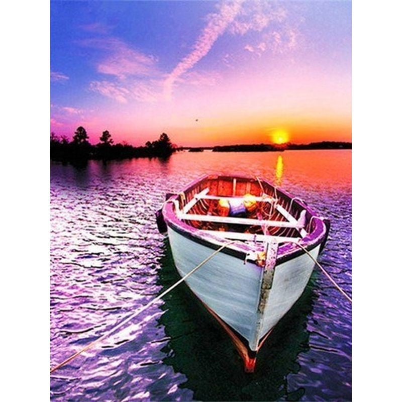 Paint By numbers for Adult - Sunset Boat