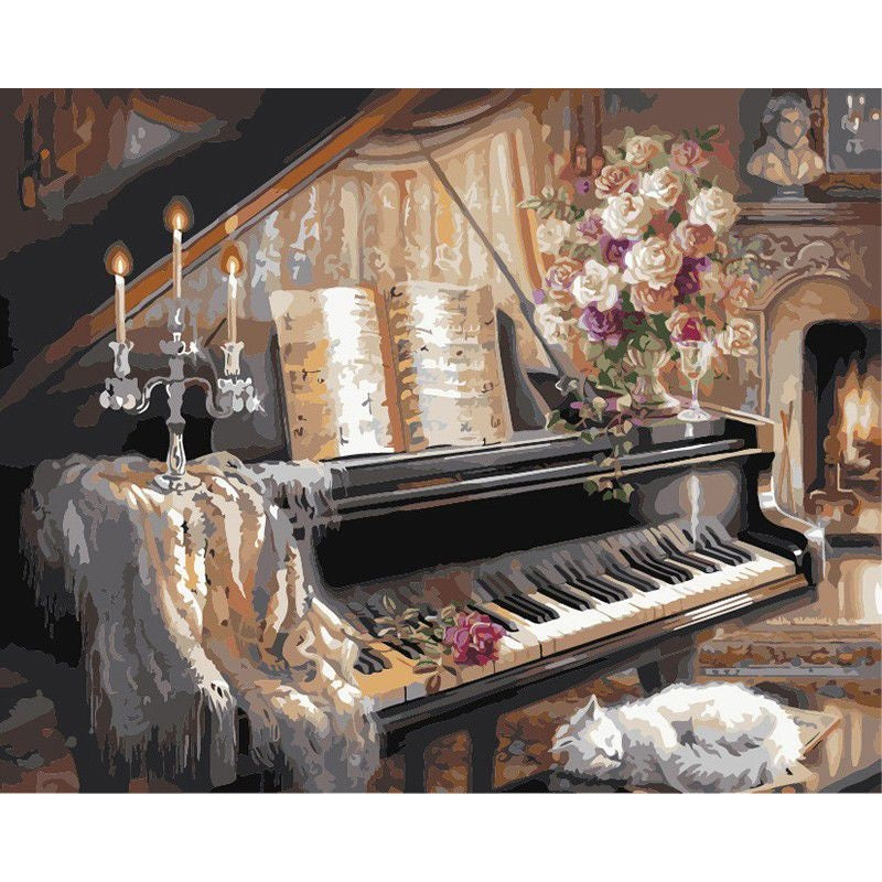 Paint By numbers for Adult - Victorian Piano