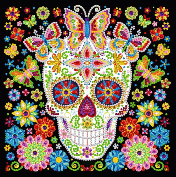 Flower Skull Diamond art