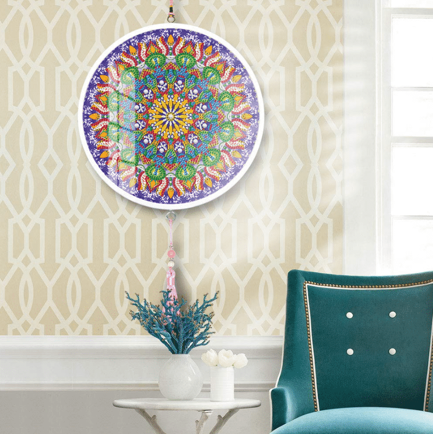 Mandala Round frame diamond dot art