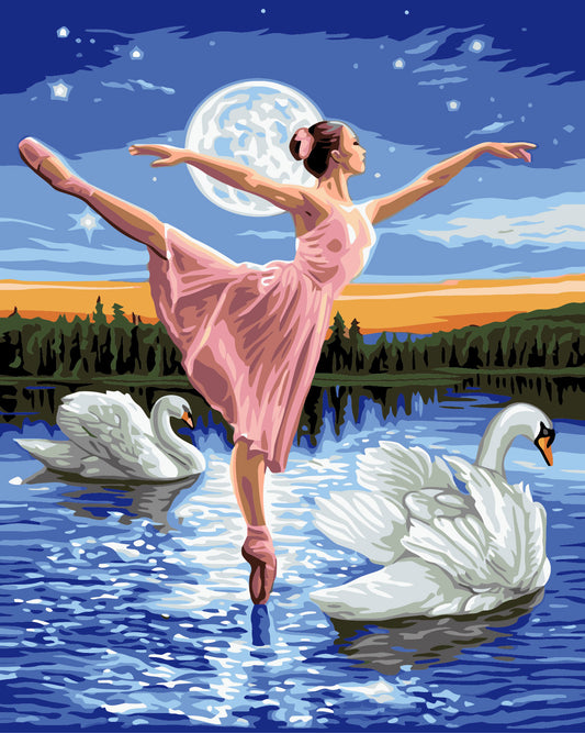 Paint By numbers for Adult - Ballet Girl and swans