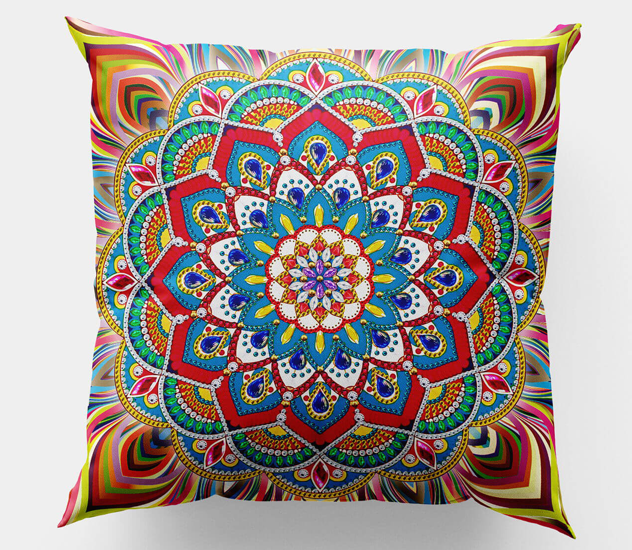 Mandala Flower Pillowcase - Diamond Dot art