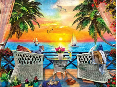 5D Tropical view diamond dot painting  art 40 x 50