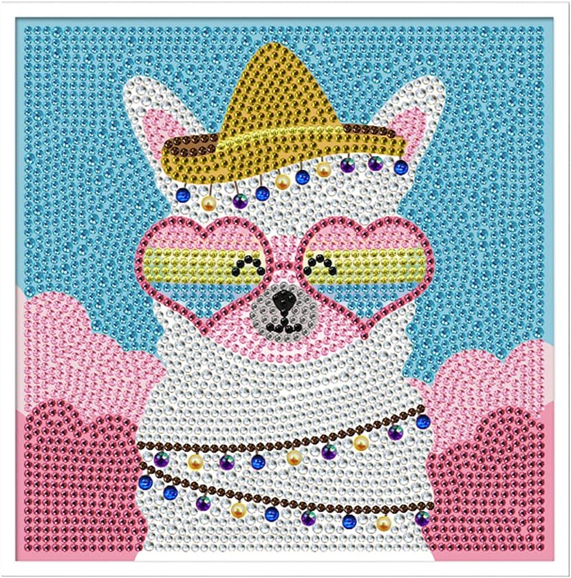 Sunglass Lama Diamond art kids 20 x 20cm