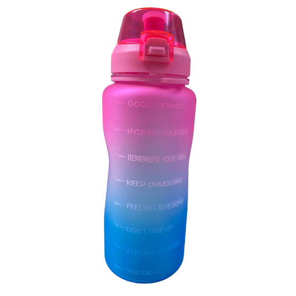 2.2 litre motivational bottle pink to blue gradient