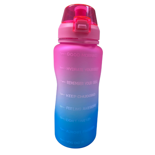 2.2 litre motivational bottle pink to blue gradient