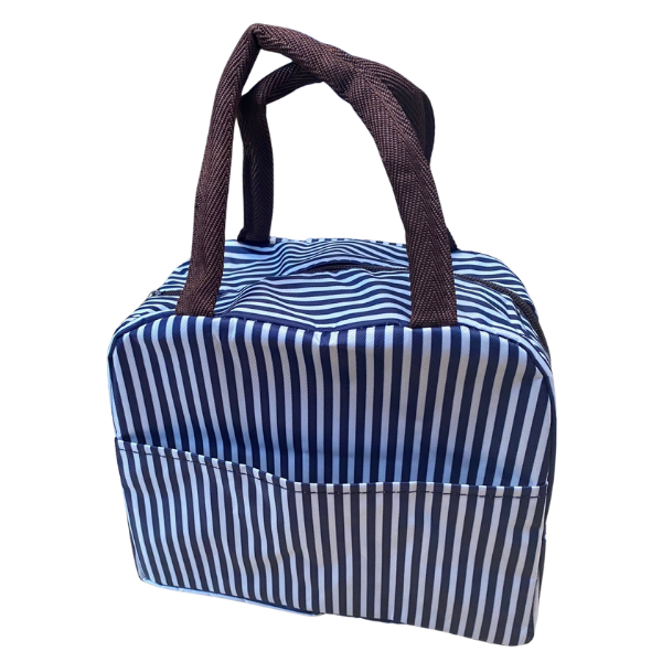 Oxford Lunch Bag - Navy and White stripe