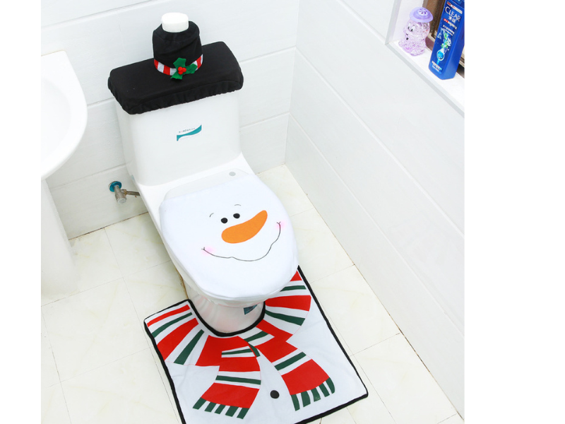 Snowman Christmas Toilet Set