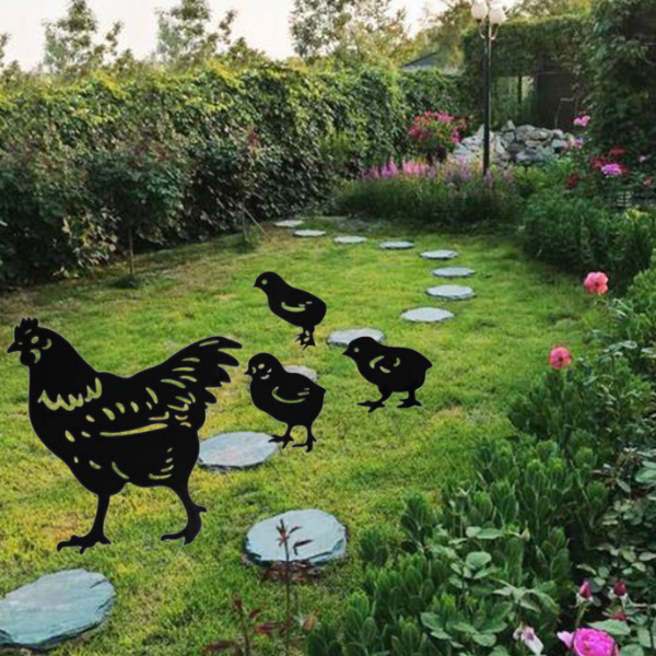 Garden Decor - set of 4 Chickens