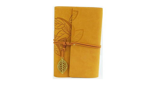 Leather hand ledger leaves retro A5 notebook