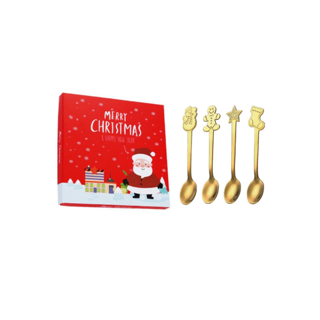 Christmas spoons set of 4 - Gold