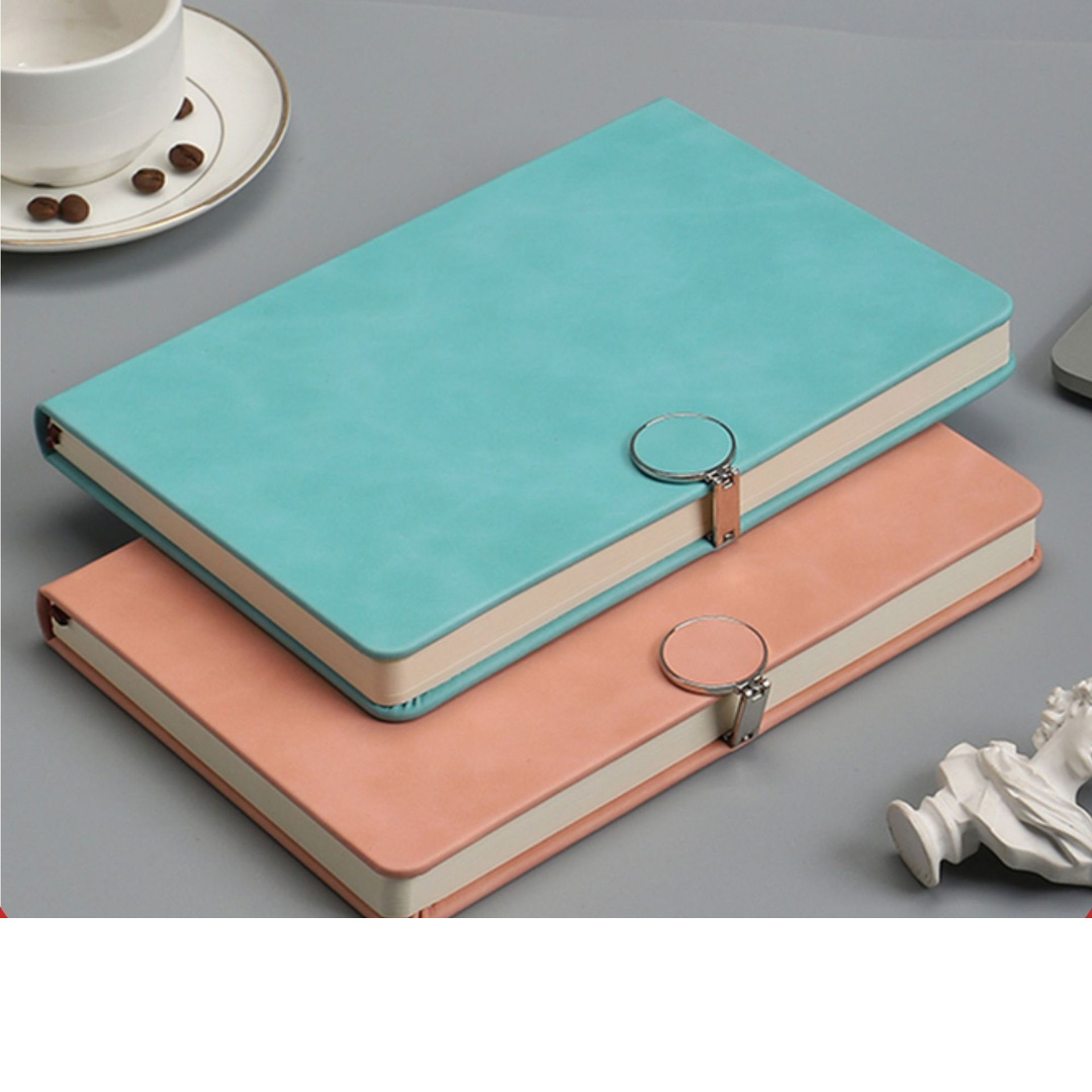 A5 round buckle notebook-Light blue