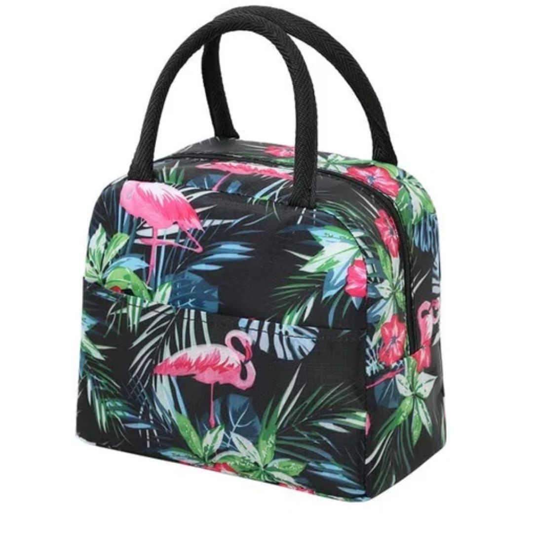 Flamingo flower lunch bag