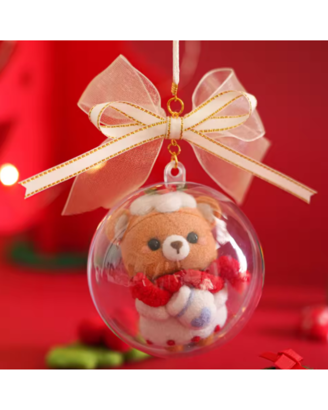 Clear Acrylic Christmas Bauble Set of 5