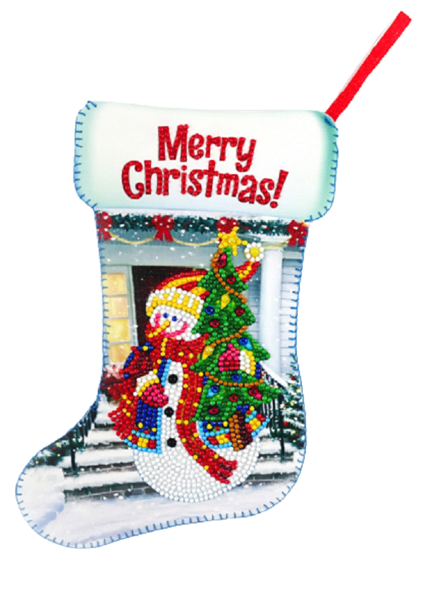 Snow Man Christmas Stocking DIY Diamond Dot kit