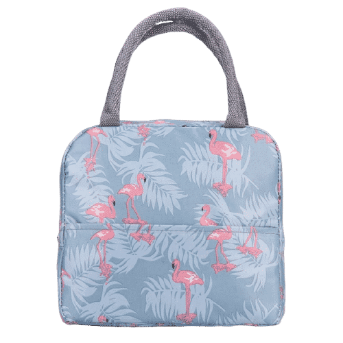 Oxford Lunch Bag - Flamingos Grey