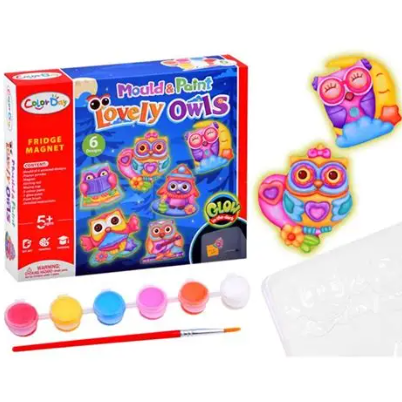 Mould and Paint – Lovely Owl Fridge Magnet Kit