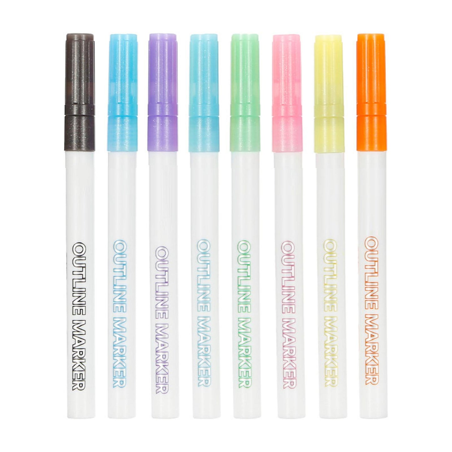 Set of 8 Colour outline markers -Pen makers