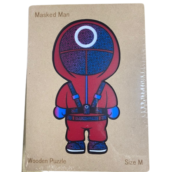 Masked man wooden  Puzzle A4