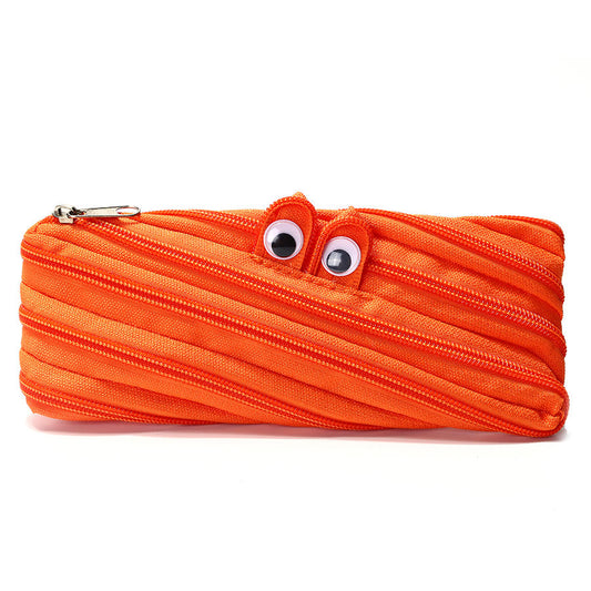 Little Monster cartoon Pencil Case-Orange