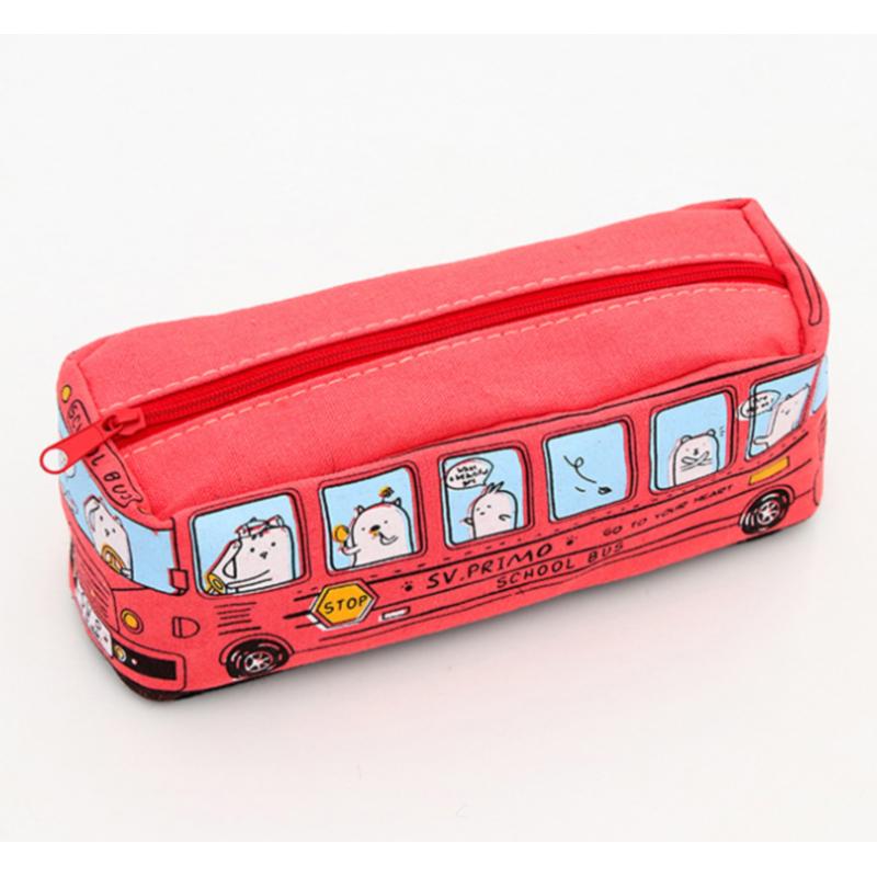 Animal bus pencil bag Red